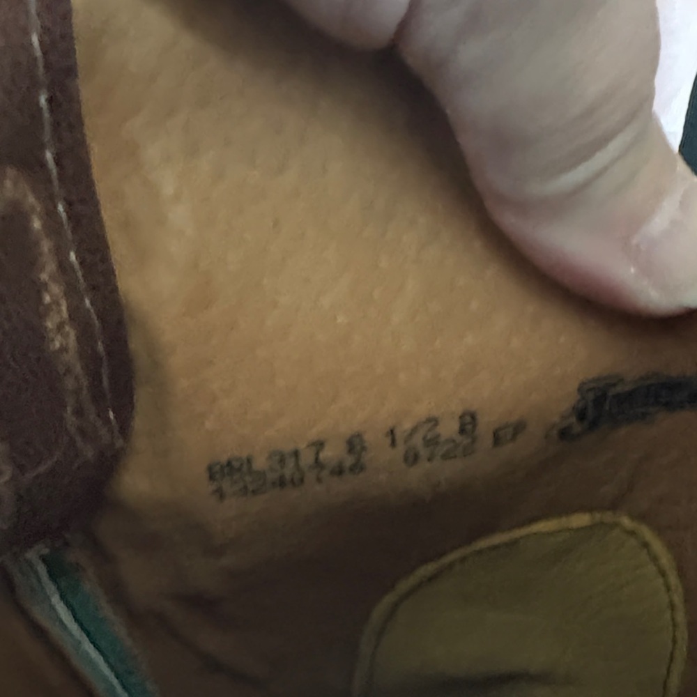 Justin Boots Brown Leather Western Boots with Teal Embroidered Shaft - Picture 2 of 3